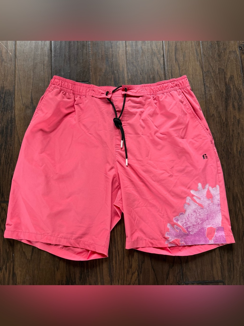 Fielder bonobos Men's Coral Pink Swim Trunks with Drawstring Waist 9” size XL